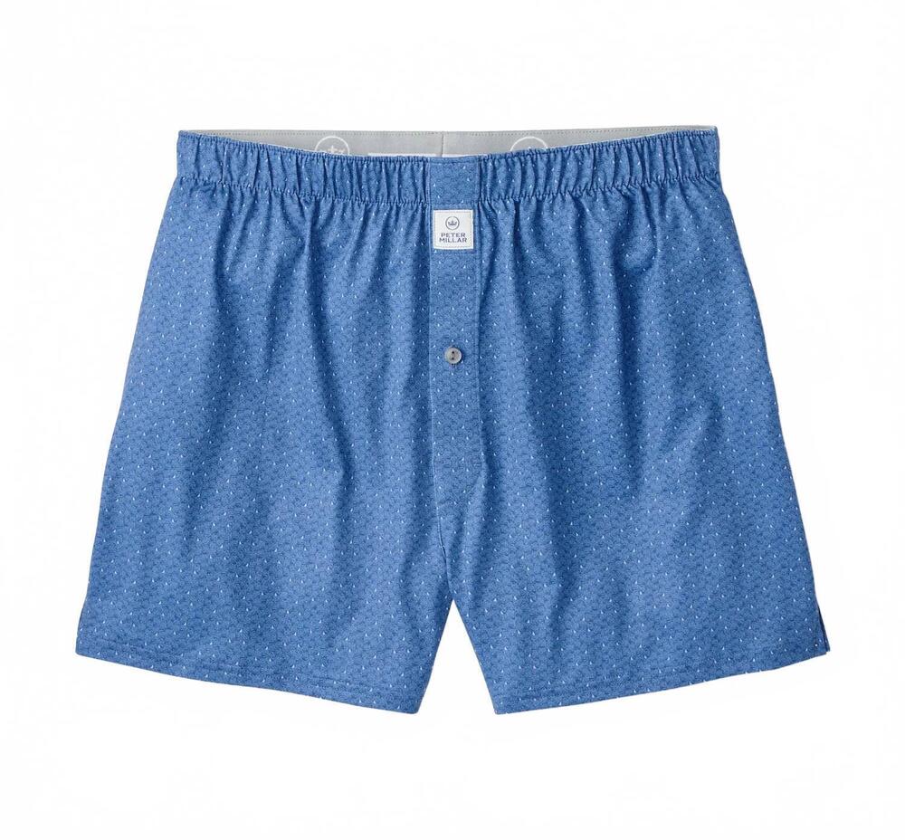 NEW PETER MILLAR men's negroni performance boxer short in windsor blue